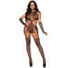Leg Avenue - Robe Jarratière Avec Gants Taille Unique